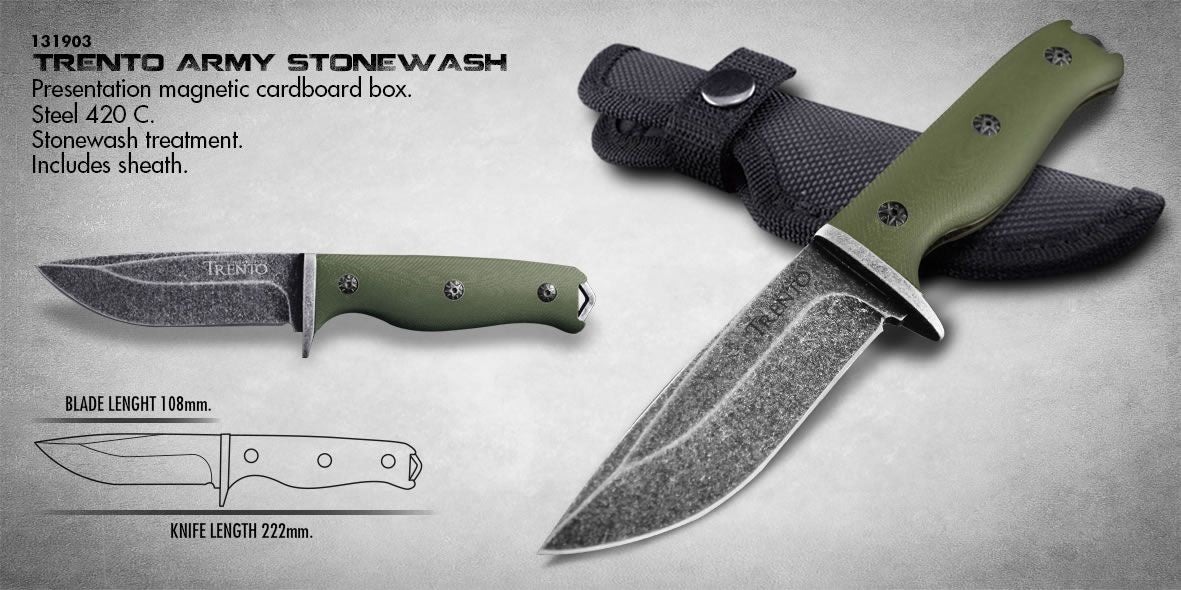 Trento Knife Army Stonewash